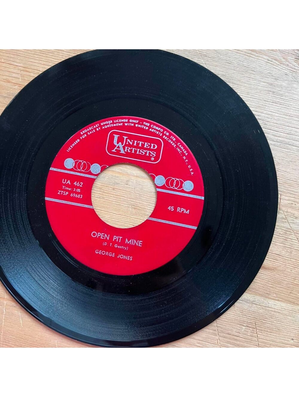 George Jones - Open Pit Mine/Geronimo 45rpm VG+ R89